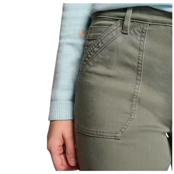 J. Jill light English moss high rise straight pants un cuffed size 12 - Picture 2 of 10